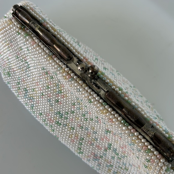 Vintage 1960s Candy Candy Button Beaded Clutch Evening Purse - Picture 8 of 12